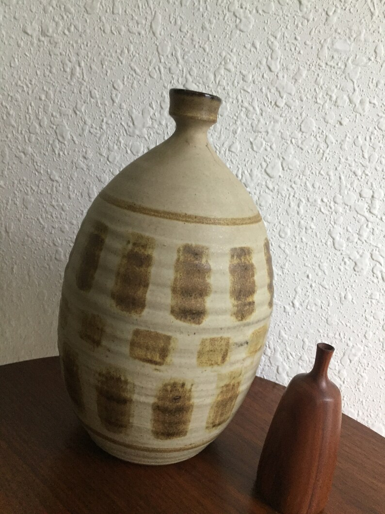 Large Mid Century Abstract Ralph Pardington Studio Pottery Vase Vessel Weed Pot RARE