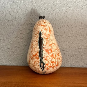 Fantastic Hungarian Modernist Ceramic Pear Sculpture Signed