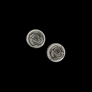 Rose - Handmade Sterling Silver Earrings - Ready to Ship - OOAK - DRhew Fine Art Jewelry