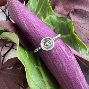 Ball in a Cup - Handmade Sterling Silver Band Ring - Ready to Ship - OOAK - DRhew Fine Art Jewelry