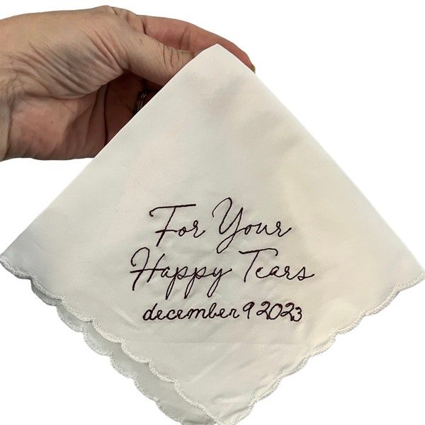 For Your Happy Tears Wedding Handkerchief