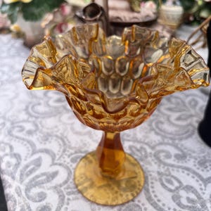 Vintage Amber Glass Vase Mid Century Modern Decor Gold Glass Vase, Amber Glass Decor, Vintage Flower Vase, Vintage Glass Decor