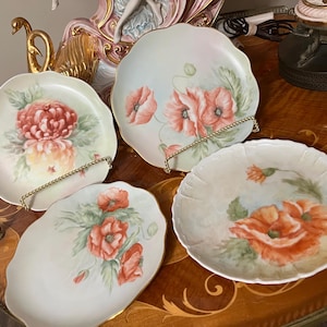 set of 4 decorative plates - handpainted plates