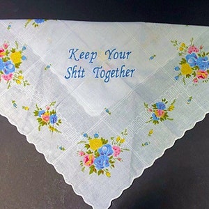 Floral Handkerchief With Your Choice of words- wedding keepsake