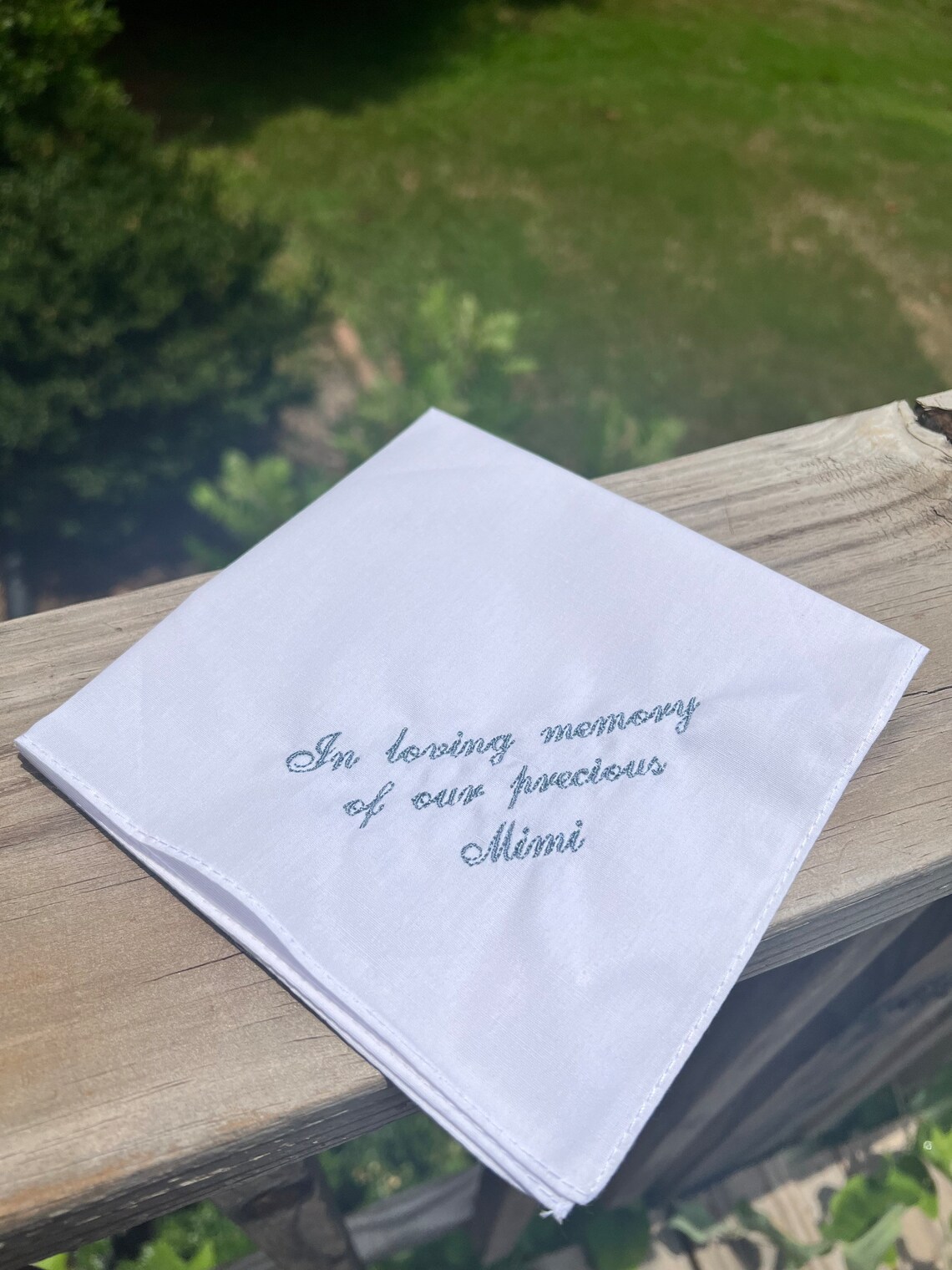 In Memory of Funeral Handkerchief With a Straight Edge Etsy