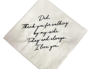 Father of the Bride wedding handkerchief - Ready To Ship