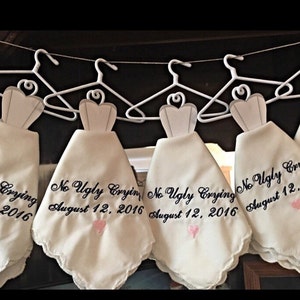 Set of 6 No Ugly Crying Handkerchiefs with an added heart