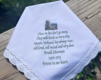 Memorial handkerchief personalized