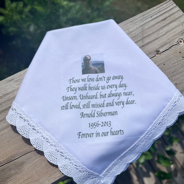 Memorial handkerchief personalized