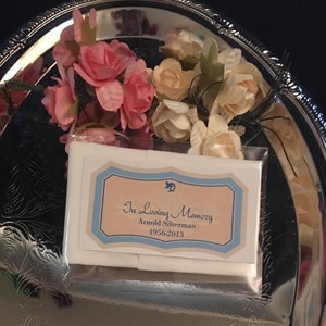 Custom Tissue Packets, In Loving Memory Tissue Packets, Funeral Keepsake