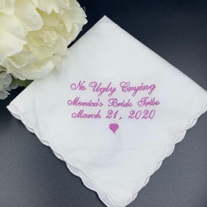No Ugly Crying Handkerchief with a date and name set of 7