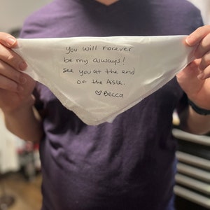 Handwritten Handkerchief - Wedding Gift- Your Writing on a Handkerchief