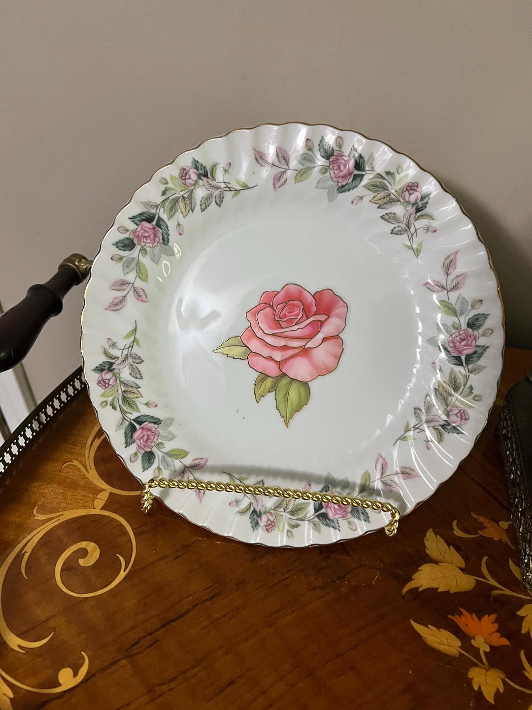 Vintage Rose Plate - Decorative Rose Plate - Etsy