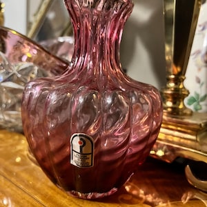 Vintage Cranberry Glass Vase