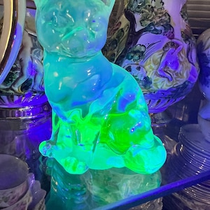 Fenton Glass Cat Opalescent - Authentic Fenton