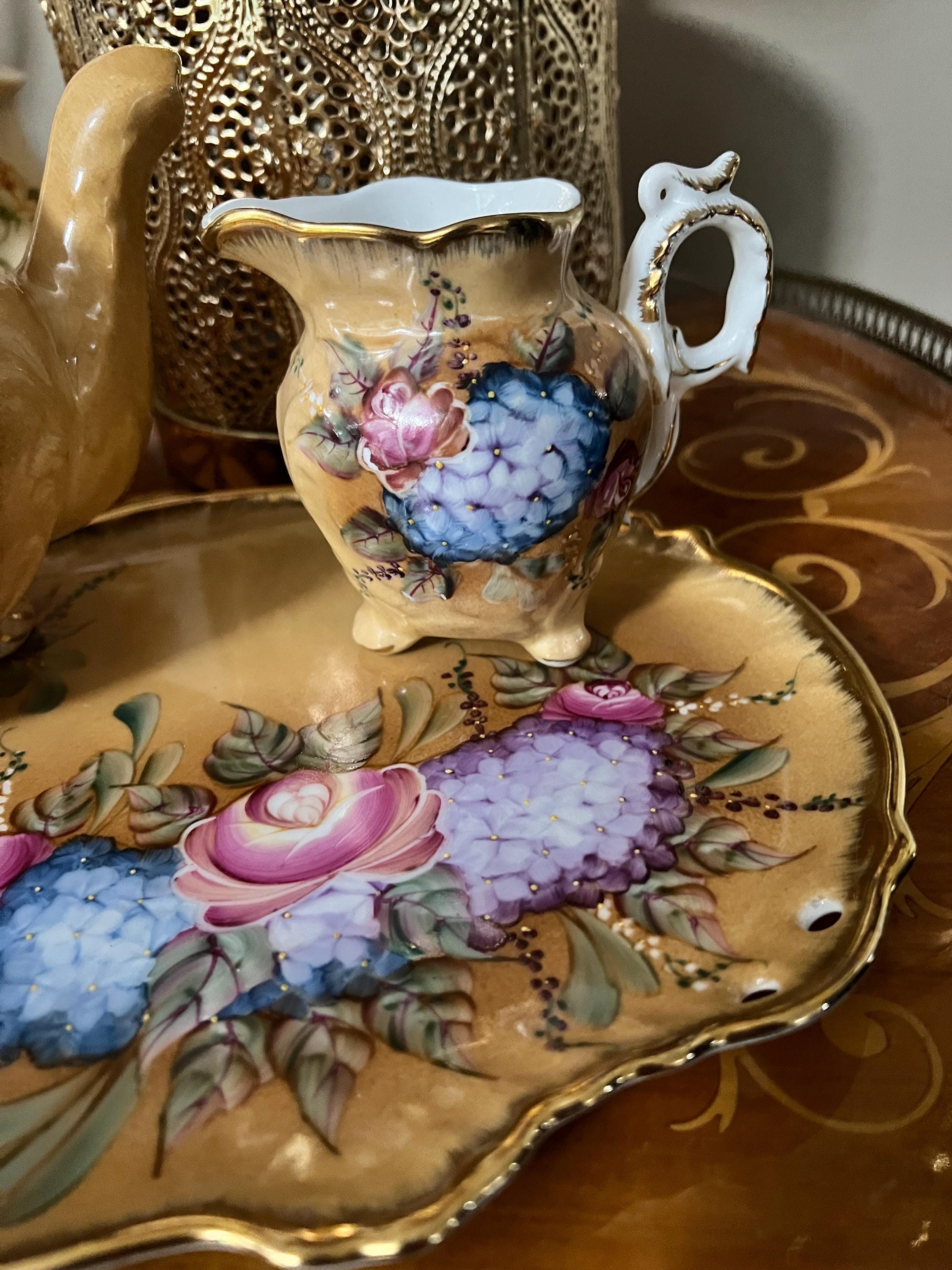 Southern Tea Set Vintage 4-piece Hand-painted Porcelain Tea Set With Tray – Teapot ...