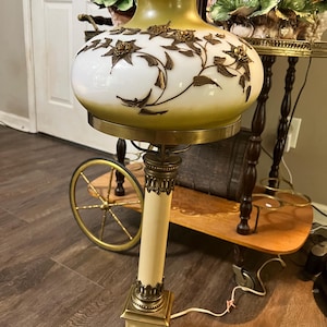 Antique Hurricane Lamp 31 inches tall