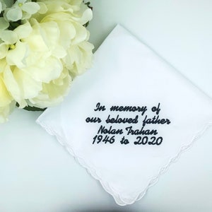In memory of handkerchief- Funeral keepsake- gifts for the guest