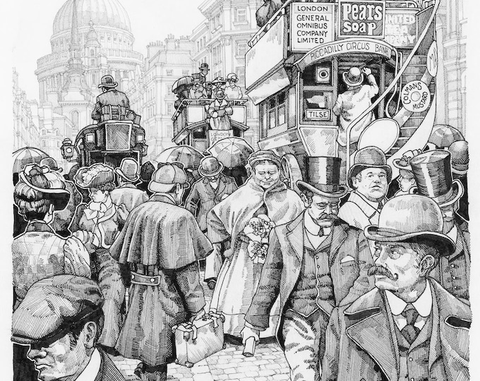 Fleet Street, London. Sherlock Print
