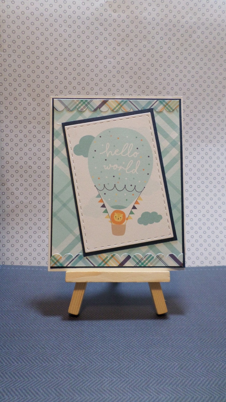 Baby boy shower card-Congratulations-New baby-New mom-A2 card-Greeting card-Blue-New arrival-Baby shower card