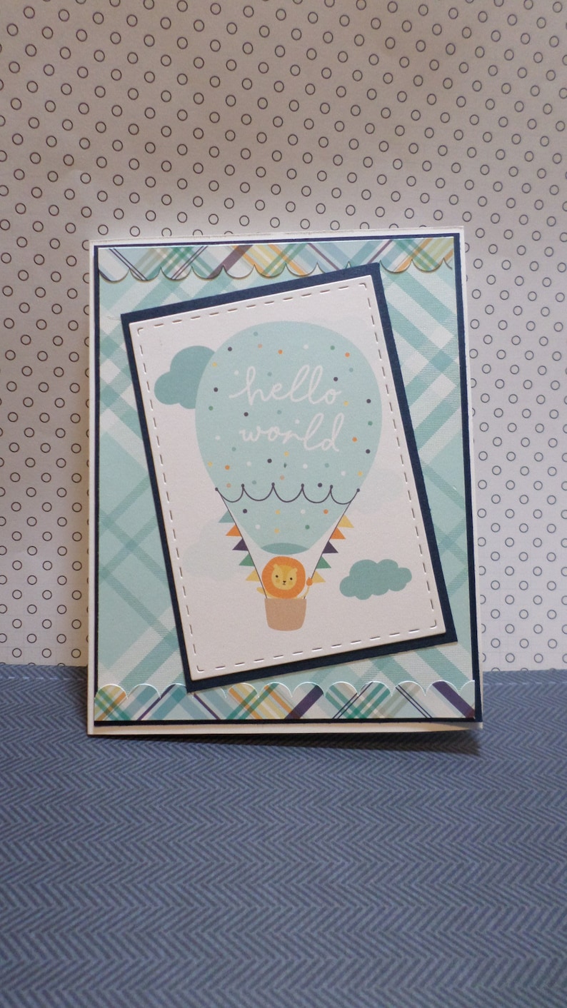 Baby boy shower card-Congratulations-New baby-New mom-A2 card-Greeting card-Blue-New arrival-Baby shower card