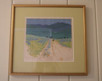 Selten! Gustave Baumann Original Farbholzschnitt Print: Bound for Taos, 1930