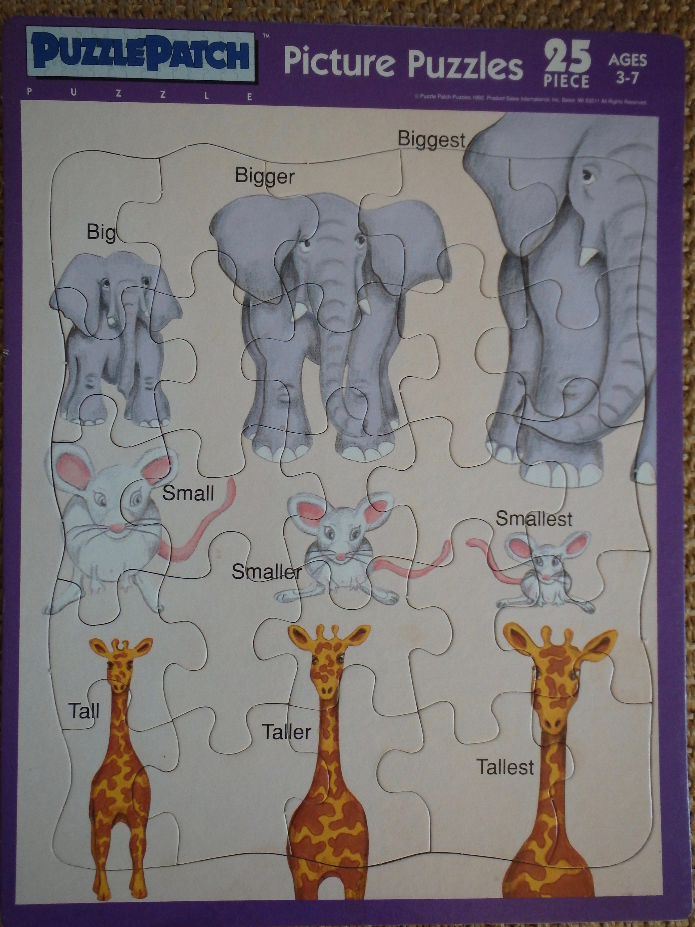 Puzzle Patch Picture Puzzles 25 piece ages 37 1992 Etsy