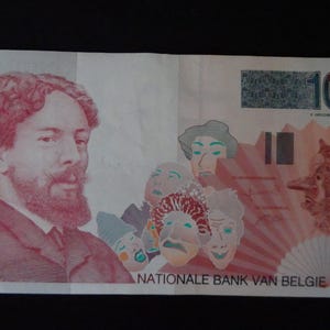 100 Vintage Belgium Francs Note, Honderd Frank, Nationale Bank Van Belgie, James Ensor, Circus Theater