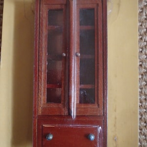 Vintage Toys &quot;R&quot; Us Wood Doll House Furniture Hutch, New in original packaging, scale: one inch to one foot, metal knobs, made in Taiwan