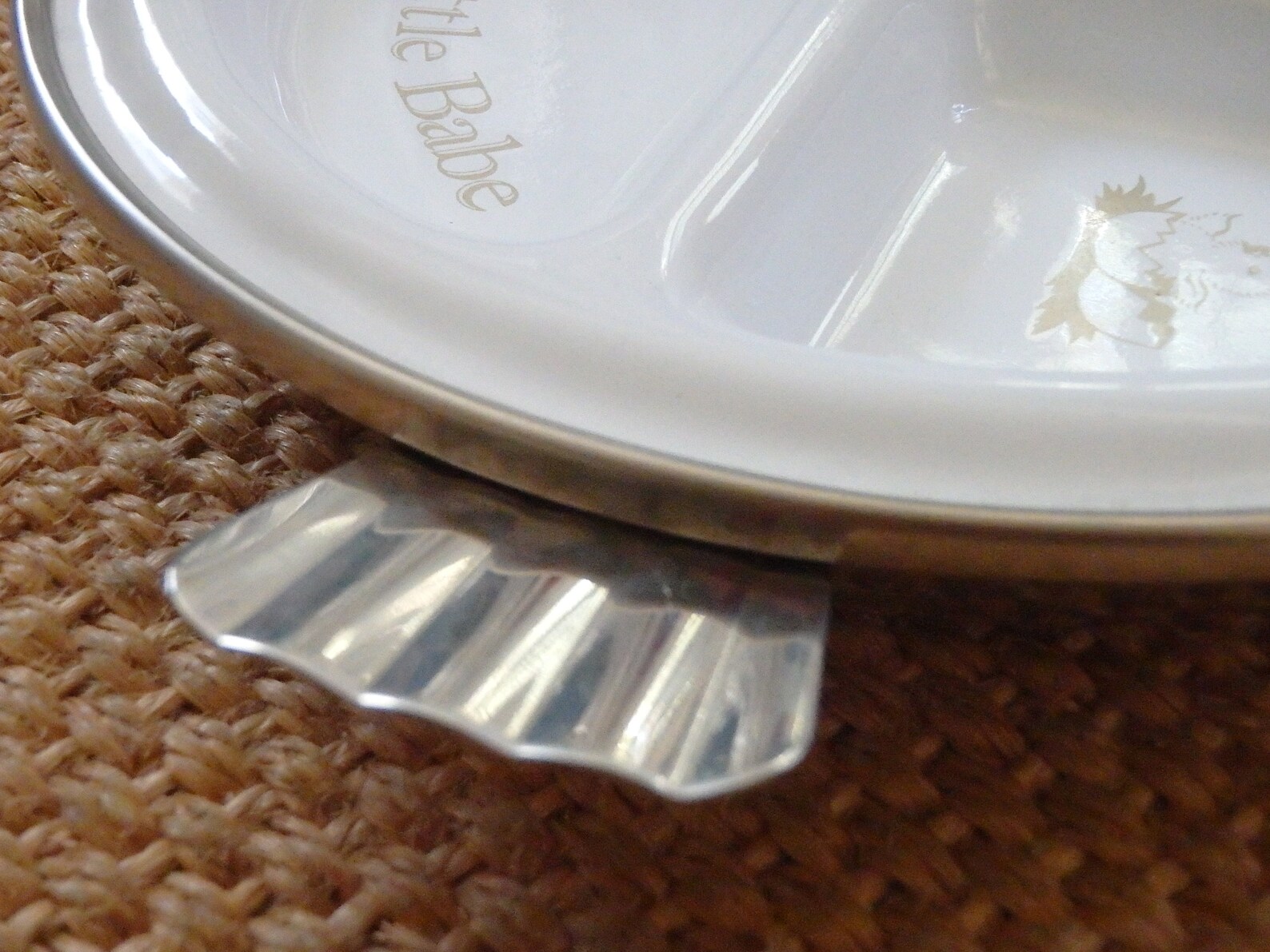 Vintage Baby Plate, Hot Water Heat up Ceramic Feeding Dish, Chicks