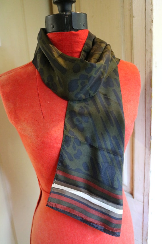 Vintage ECHO scarf 100% Silk New! Jungle nature p… - image 7