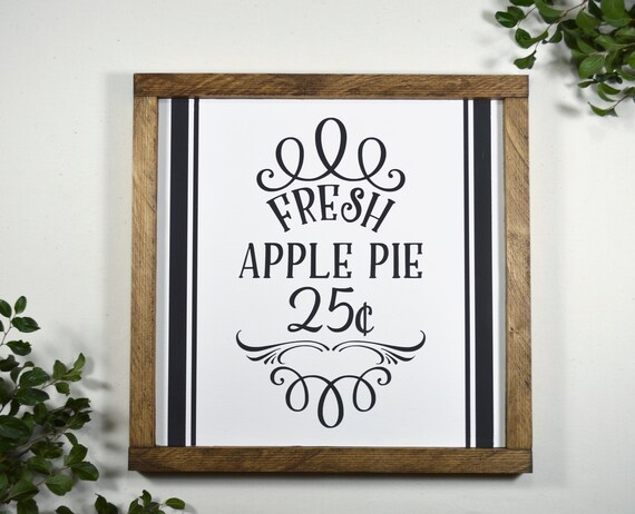 Farmhouse Kitchen Wood Signs Apple Pie Sign Decorative Etsy