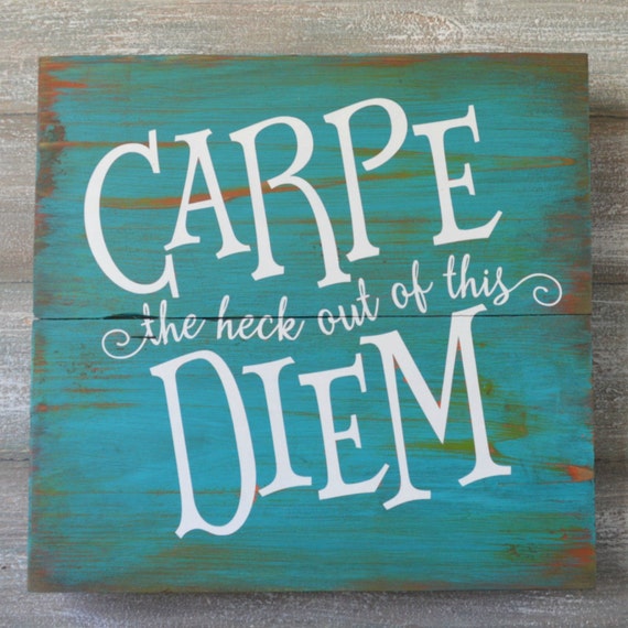 Carpe Diem Rustic Signs With Sayings Rustic Wood Sign Etsy