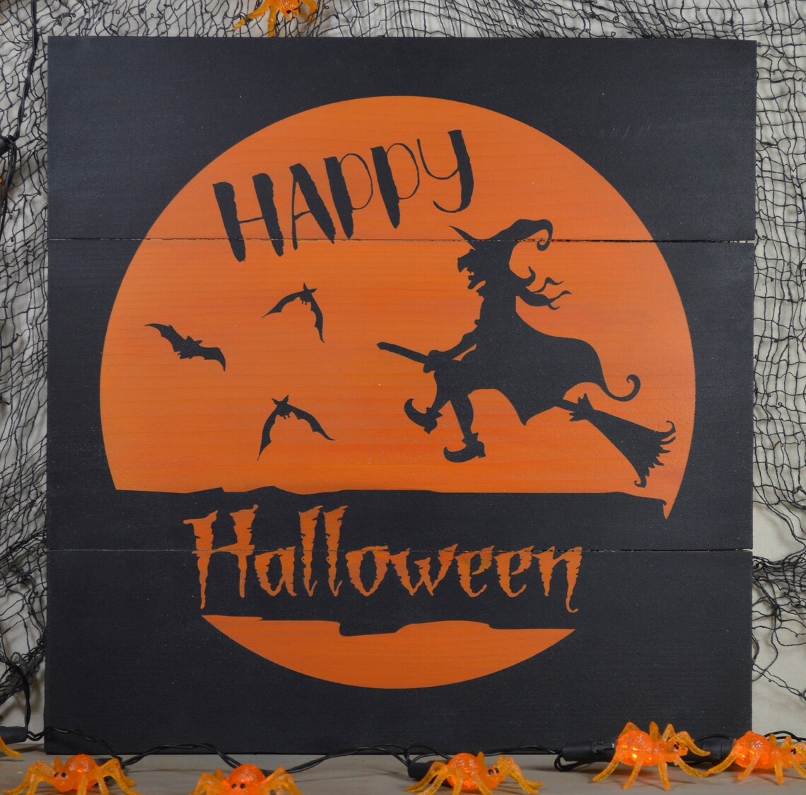 Happy Halloween Sign Rustic Halloween Decor Halloween  Etsy
