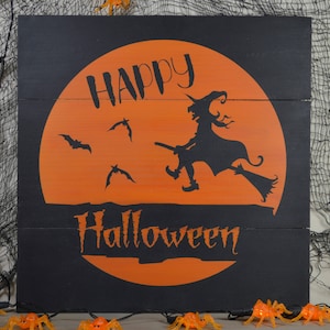 Happy Halloween Sign Rustic Halloween Decor Halloween | Etsy