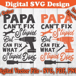 Diseño SVG "Papá puede arreglar tonterías", regalo para el Día del Padre (descarga digital)