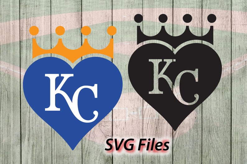 Download Royals KC Heart & Crown SVG Simple 1 Color 2 Color Layered ...