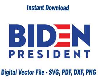 Biden President Logo 2 Color SVG Digital Download, Joe Biden President Election svg, cricut silhouette Vote clipart cut file pdf png dxf