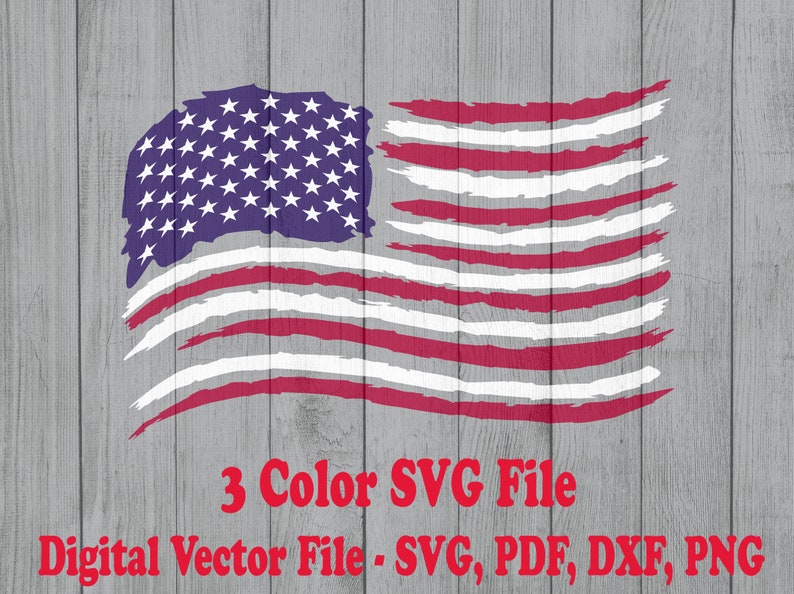 Download Distressed Waving USA Flag Design SVG File US Patriotic | Etsy