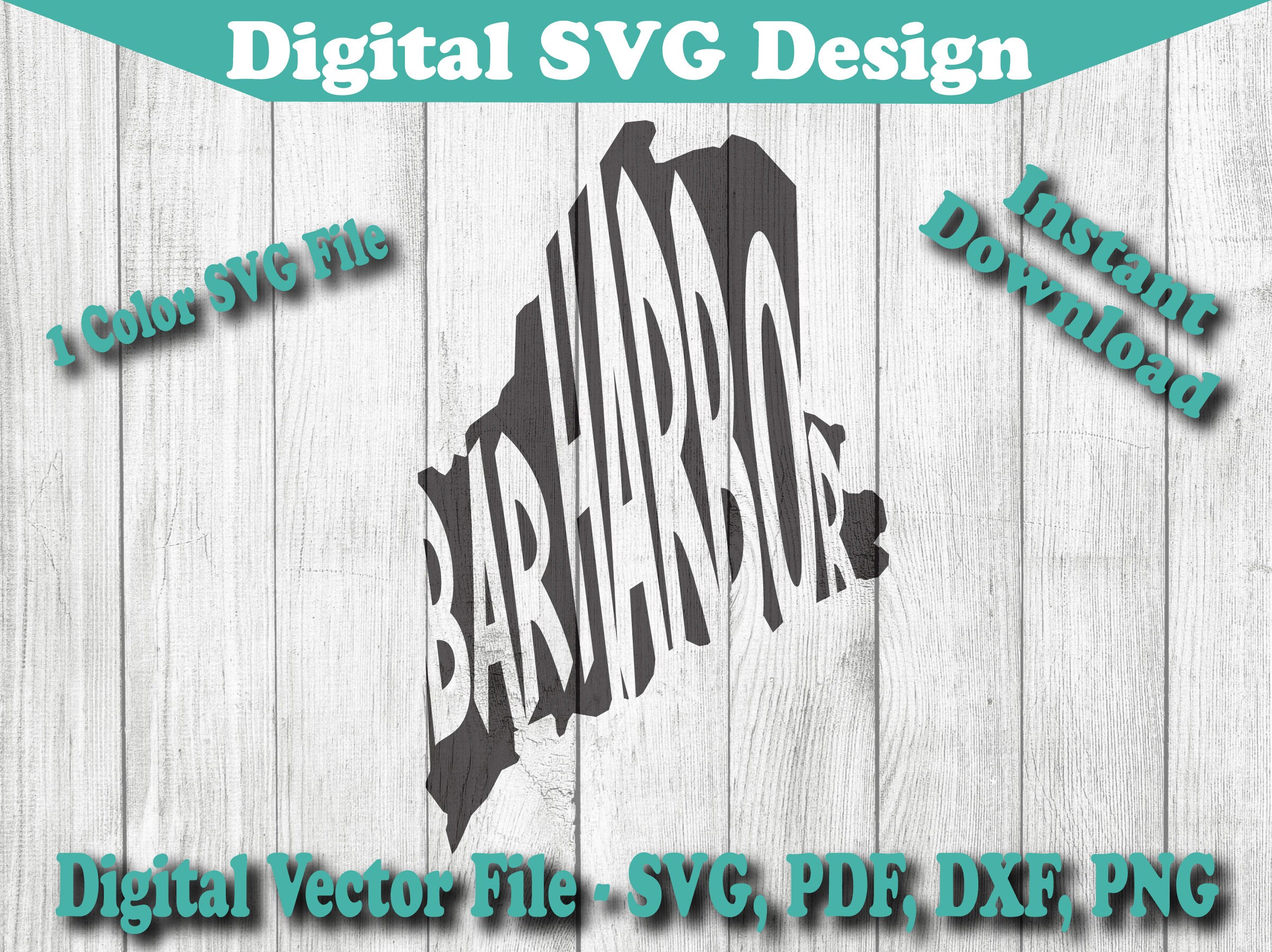 Download Bar Harbor Maine Cool Text Map Beach Summer Vacation Design Etsy