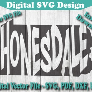 Honesdale PA Cool Text Karte Strand Sommer Urlaub Design SVG-Datei - SVG - Für Cricut Silhouette Vektor geschnitten Datei 1 Farbe png pdf dxf