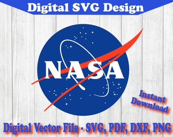 NASA Circle Logo 3 Color Layered SVG Cricut File Svg, Nasa Cut File, Nasa Vector Silhouette, clipart Space Science pdf png dxf Astronaut