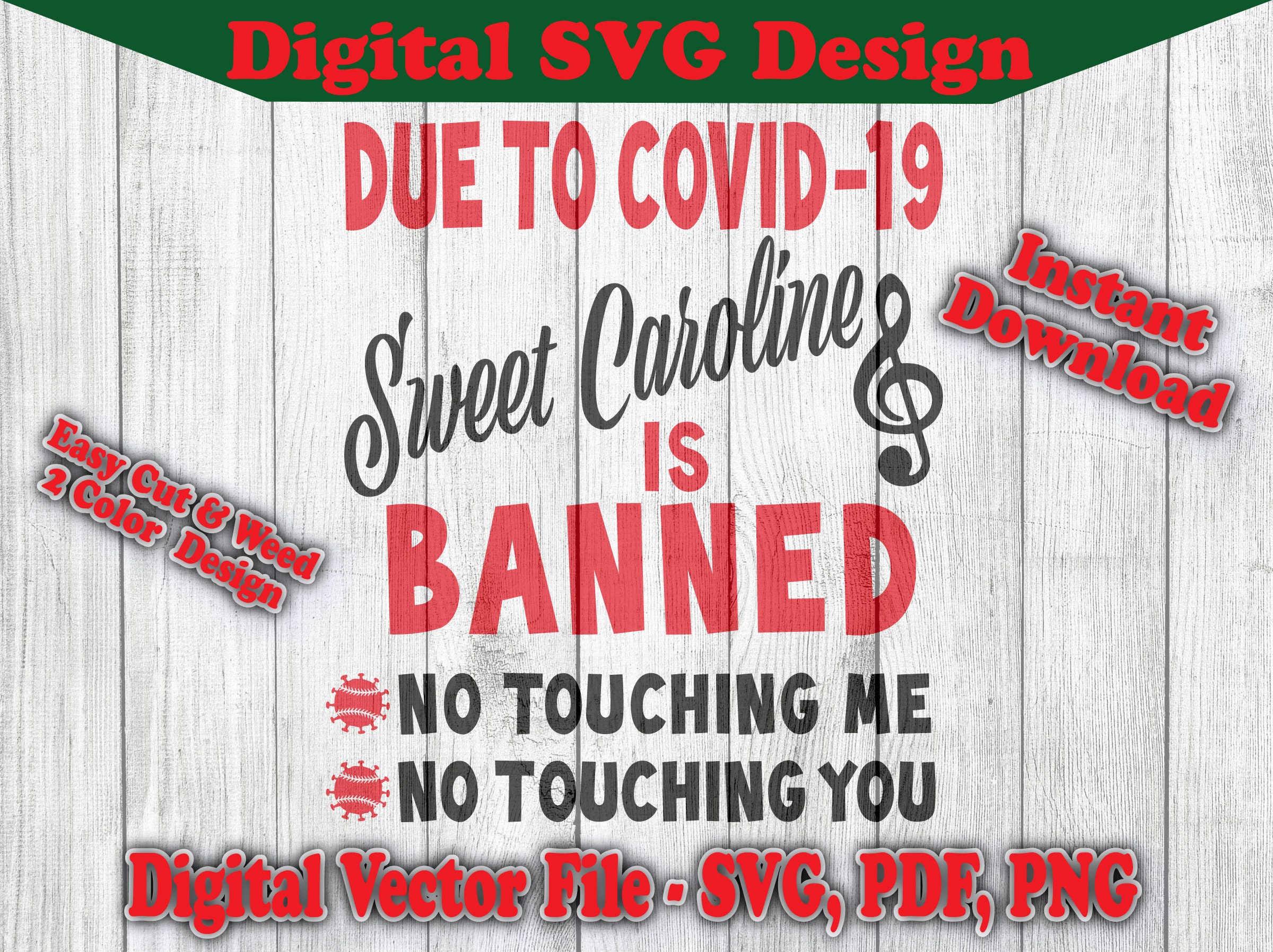 Download Sweet Caroline Banned No Touching Baseball Sports Covid Design Etsy
