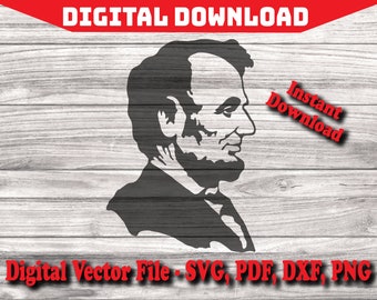 Abraham Lincoln Profil SVG – Cricut & Silhouette Vektor (Digitaler Download)