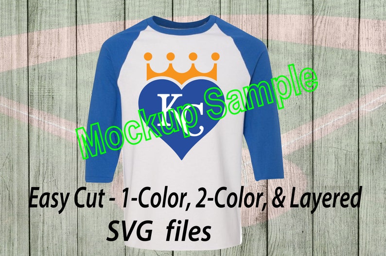 Download Royals KC Heart & Crown SVG Simple 1 Color 2 Color Layered ...