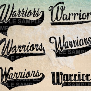 Warriors Tailsweep High School Sports Athletic Football Baseball Svg Design - Clipart, Vector - For Cricut Silhouette - dxf svg pdf png