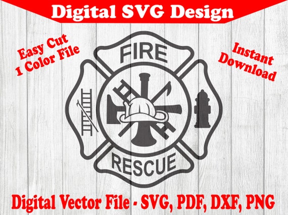Download Clip Art Cut Files For Cricut Clip Art Silhouettes Eps Svg Pdf Png Dxf Jpeg Fire Department Or Firefighters Maltese Cross Symbol Art Collectibles