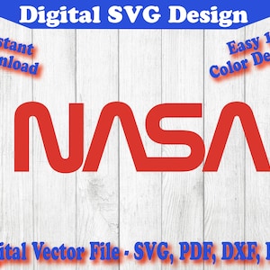 NASA Word Logo SVG Nasa Cricut File Svg, Nasa Cut File, Nasa Logo, Nasa Vector Silhouette, cricut, clipart Space pdf png dxf Astronaut
