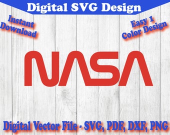 NASA Word Logo SVG Nasa Cricut File Svg, Nasa Cut File, Nasa Logo, Nasa Vector Silhouette, cricut, clipart Space pdf png dxf Astronaut
