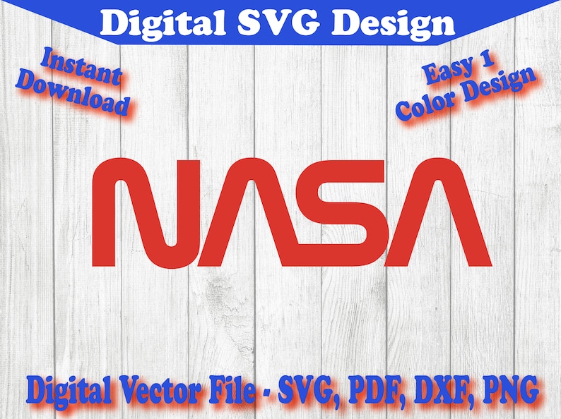 NASA Word Logo SVG Nasa Cricut File Svg, Nasa Cut File, Nasa Logo, Nasa Vector Silhouette, cricut, clipart Space pdf png dxf Astronaut image 1